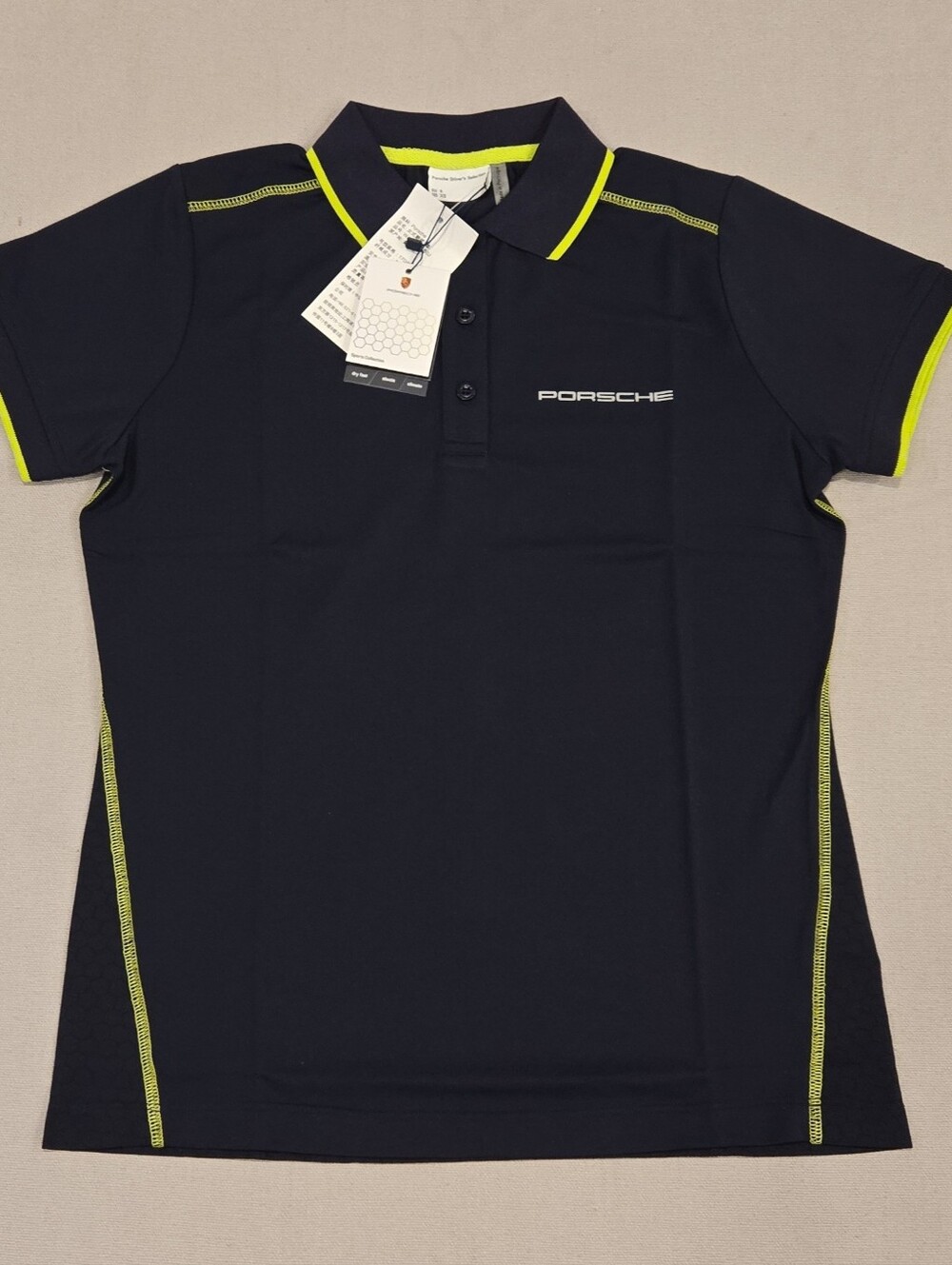 NEW Porsche Driver's Selection Sports Collection Women's Sz XS Blue & Neon Polo